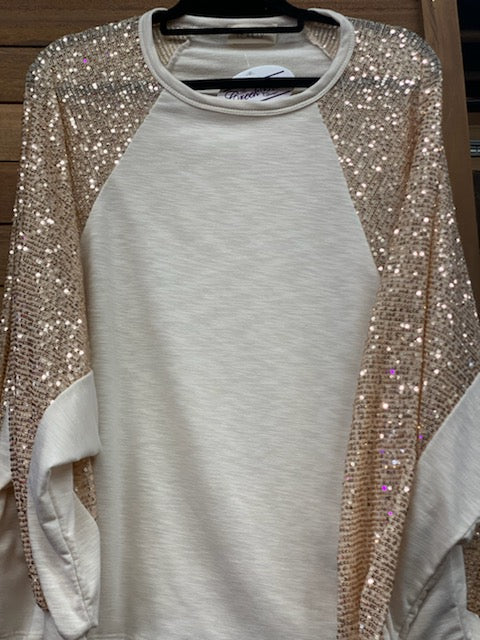 Blouse- Champagne Sequin Shimmer