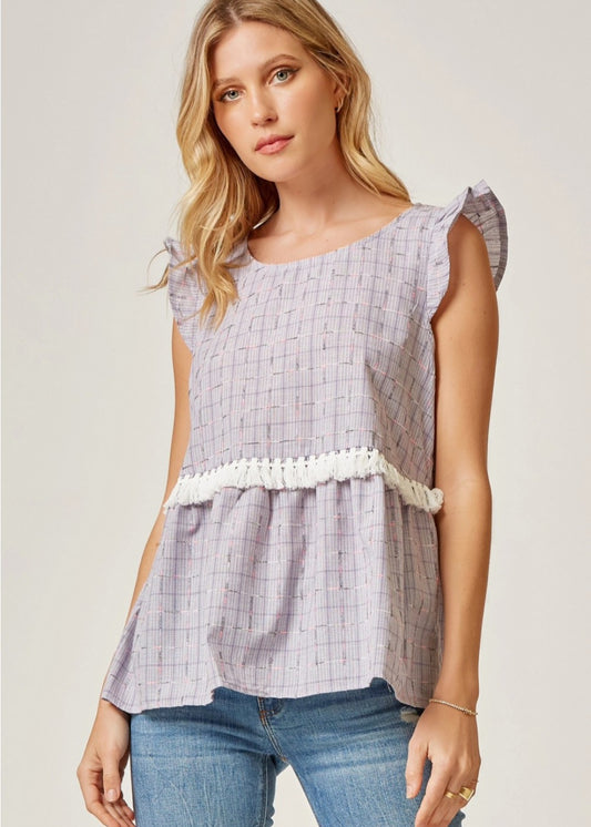 Blouse- Lavender Fringy Fun