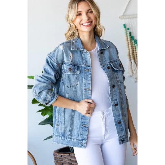 Denim - Jacket Curvy Distressed