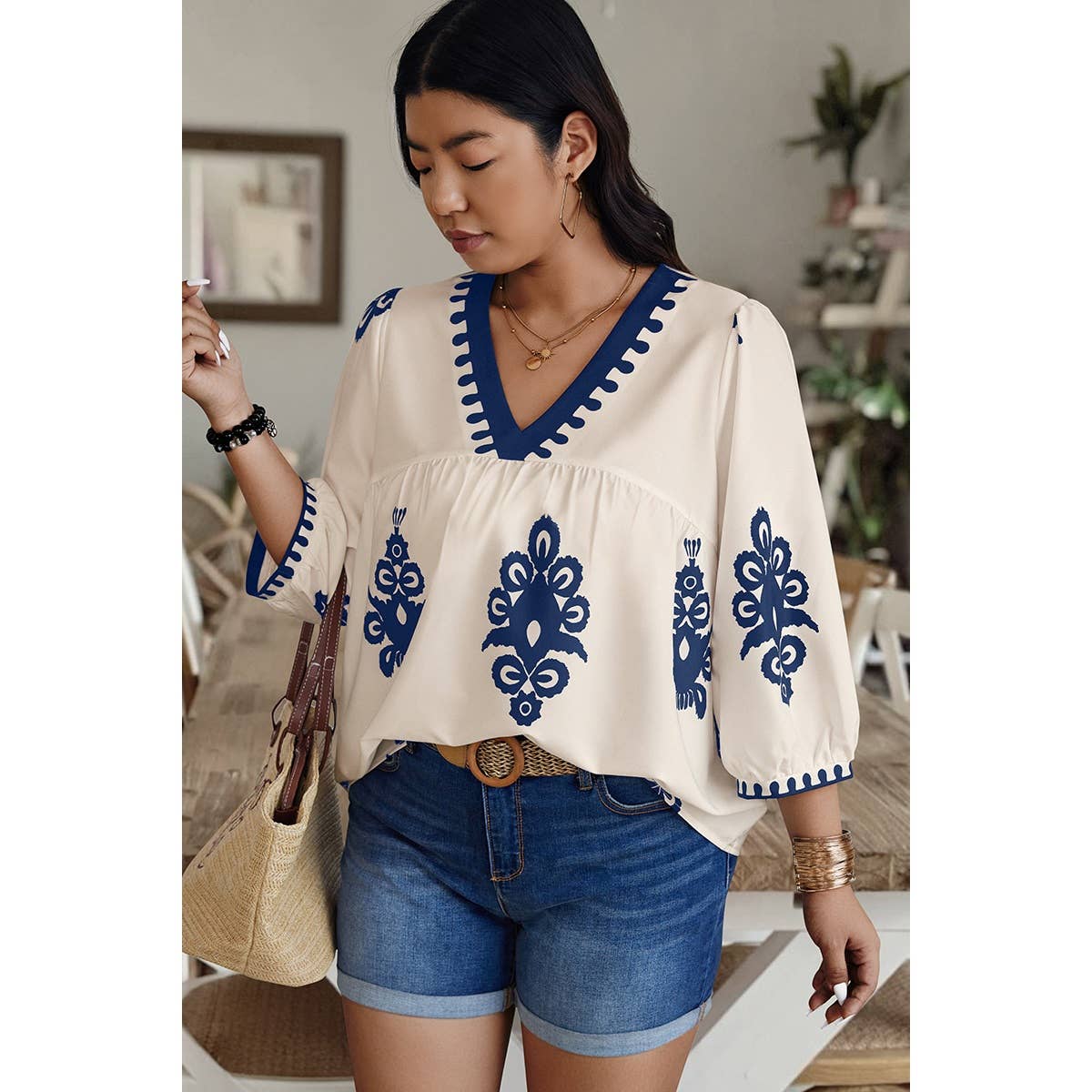 Blouse - Geo Print