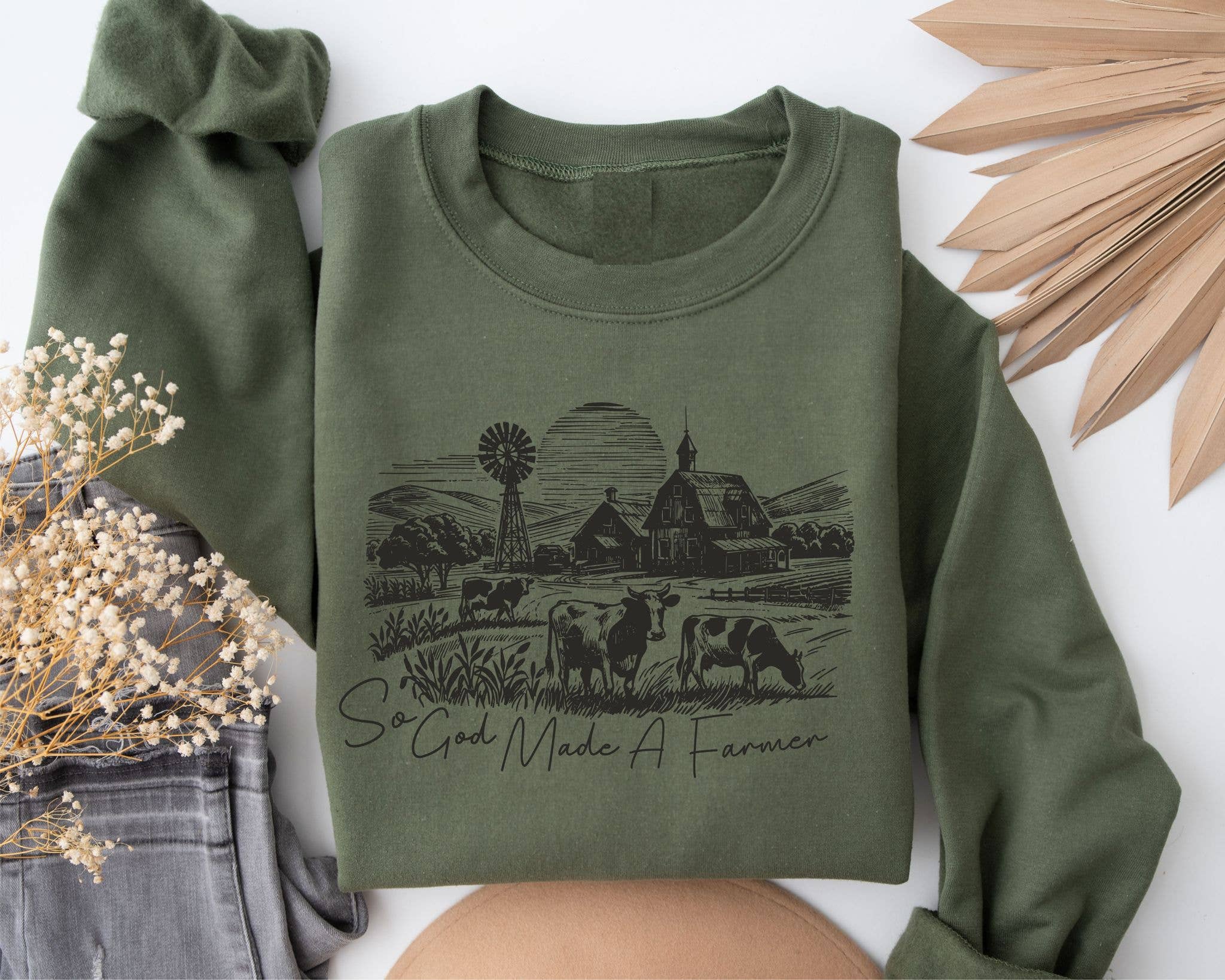 Sweatshirt - GOD MADE A FARMER
